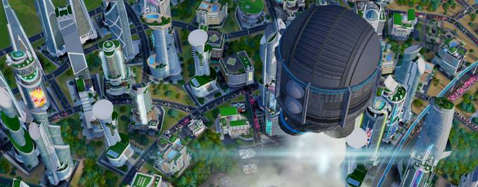 Futurystyczne konstrukcje w intrze „SimCity: Miasta przyszłości”
