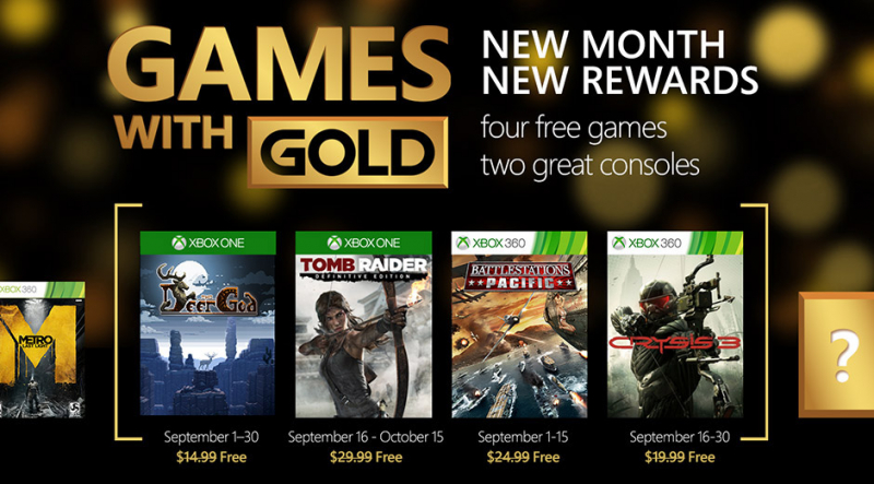 „Tomb Raider” i „Crysis 3” we wrześniowej ofercie Games with Gold