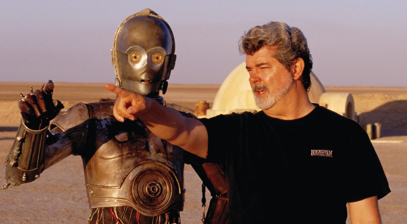 George Lucas na planie Gwiezdnych Wojen