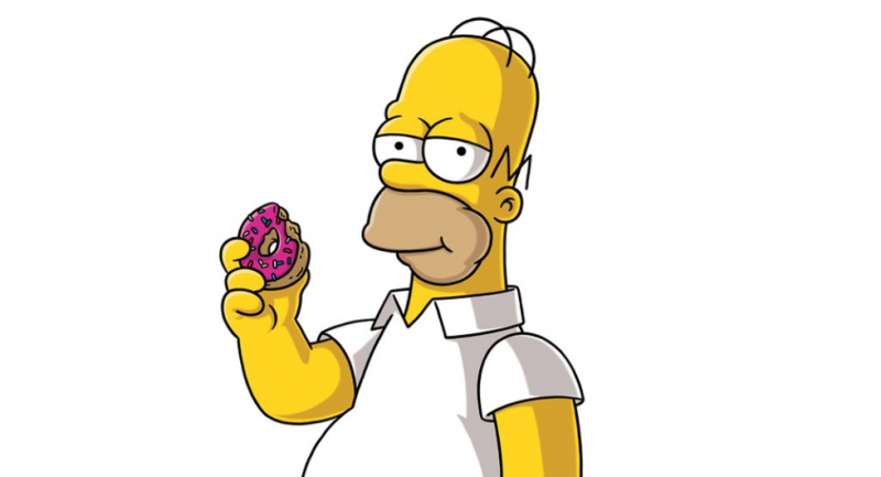 Homer Simpson z donutem