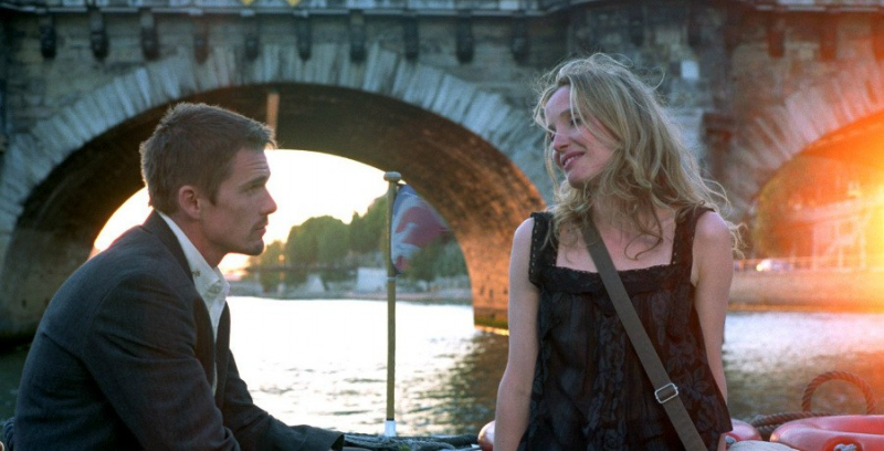 Julie Delpy i Ethan Hawke w filmie Przed zachodem słońca