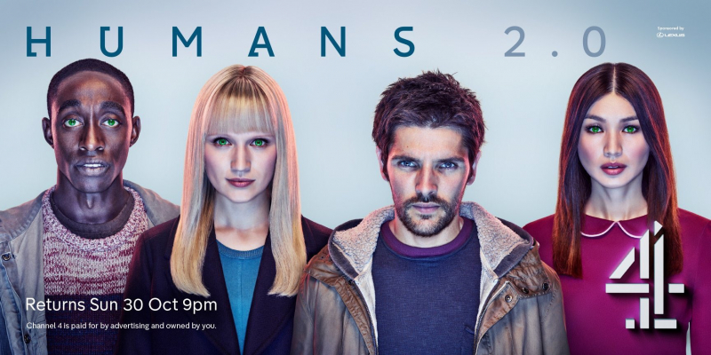 Humans - banner 2. sezonu serialu telewizji AMC i Channel 4