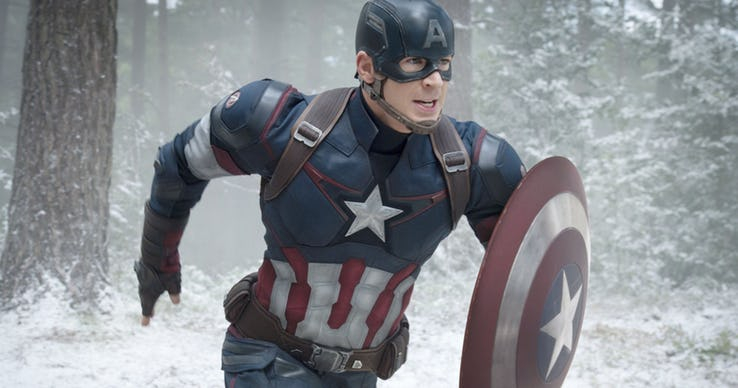 2. Kapitan Ameryka - 9 występów: Captain America: Pierwsze starcie, Avengers, Thor: Mroczny świat (w ramach wizji), Kapitan Ameryka: Zimowy żołnierz, Avengers: Czas Ultrona, Ant-Man, Kapitan Ameryka: Wojna bohaterów, Spider-Man: Homecoming, Avengers: Wojna bez granic; dodatkowo wspomniany w filmach: Iron Man 3 i Ant-Man i Osa