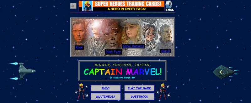 Kapitan Marvel - strona internetowa