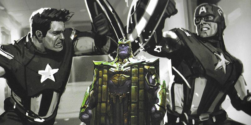 Avengers: Endgame - Hulk okłada Thanosa, a Cap... Capa. Te szkice robią furorę