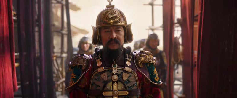 Mulan - plakaty postaci. Jest Jet Li jako cesarz