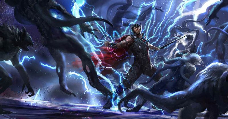 Thor: Ragnarok - szkice koncepcyjne. Jest Surtur, Hela i Hulk