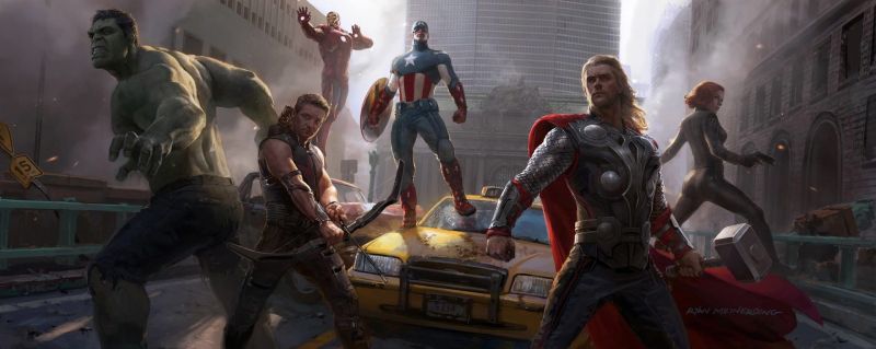Pamiętacie Avengers z 2012? Spójrzcie tu - bitwa, kostiumy, jest Thanos! (Szkice)