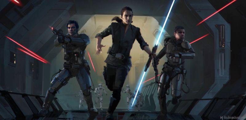 Star Wars 9 - Poe, Rey i Finn walczą ze szturmowcami na pokładzie Gwiezdnego Niszczyciela Eclipse