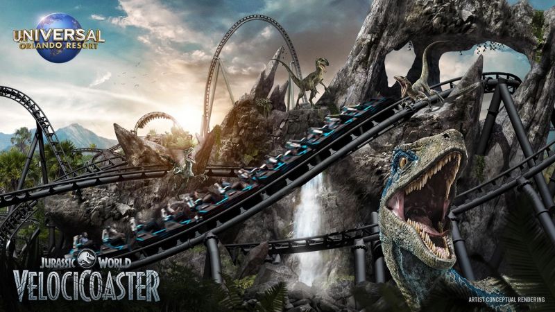 Jurassic World - nowy rollercoaster w parku rozrywki robi wrażenie