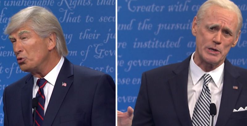Jim Carrey jako Joe Biden parodiuje debatę prezydencką w SNL
