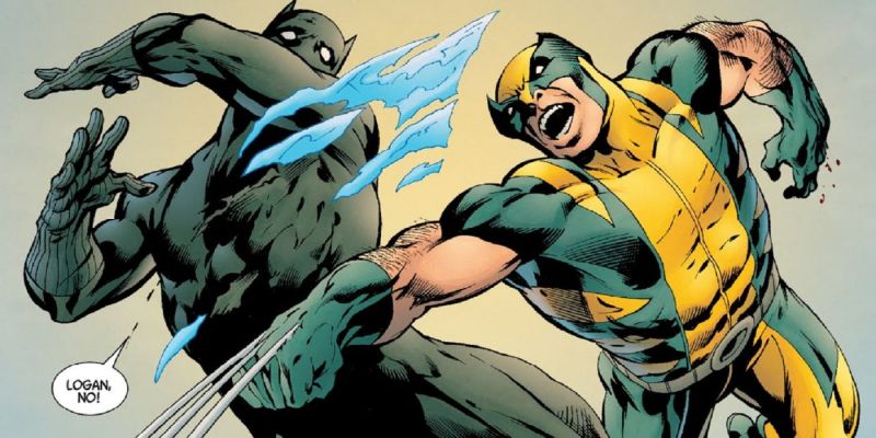 Marvel - Wolverine walczy z Czarną Panterą. Ostatnia plansza może sugerować zwycięzcę