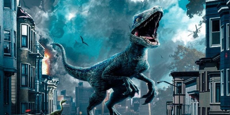 Jurassic World: Dominion: niesamowity, interaktywny billboard z dinozaurem promuje film [VIDEO]