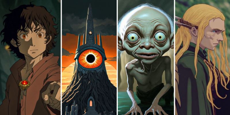 AI pokazało Władcę Pierścieni w wersji studia Ghibli - przerażający Gollum, uroczy Hobbici i niesamowite oko Saurona
