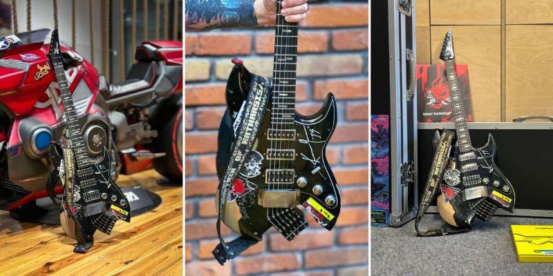 Cyberpunk 2077 - gitara Johnny'ego Silverhanda trafiła na aukcję WOŚP. Z nią będziecie "breathtaking" jak Keanu Reeves
