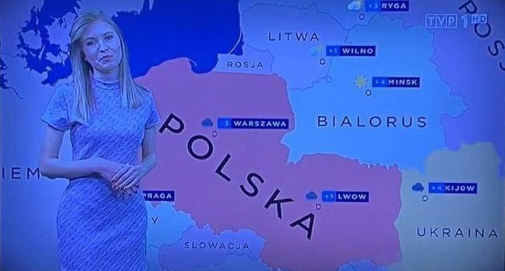 Rosyjska propaganda w natarciu. Według fałszywej mapy pogodowej Polska zajęła część Ukrainy