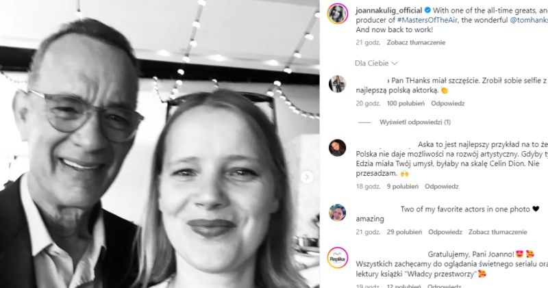 Joanna Kulig zrobiła selfie z Tomem Hanksem. Z jakiej okazji?