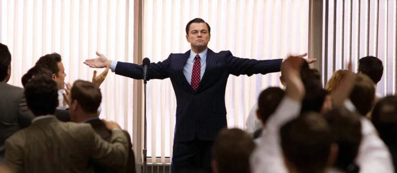 Leonardo DiCaprio w filmie Wilk z Wall Street w reżyserii Marina Scorsese