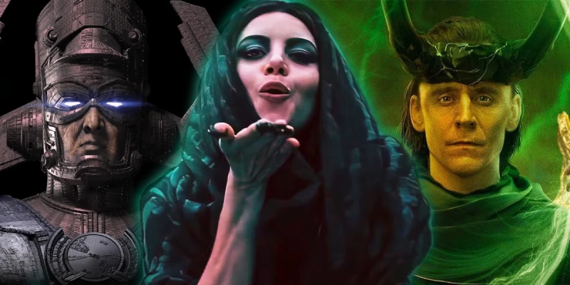 Na zdjęciu kolejno: Galactus, Śmierć i Loki