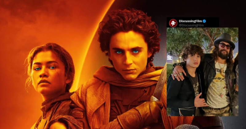 Zdjęcie promujące film Diuna i Jason Momoa na zdjęciu z synem