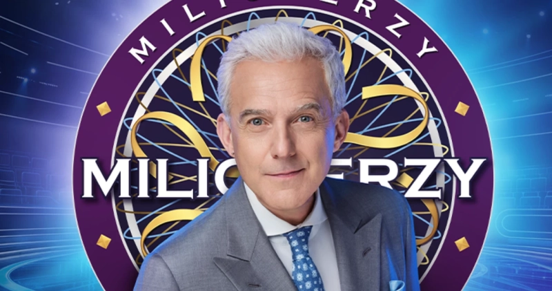 Hubert Urbański na grafice promującej teleturniej Milionerzy 