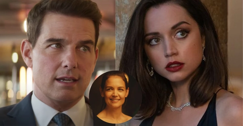 Tom Cruise, Ana de Armas i Katie Holmes na materiałach promocyjnych