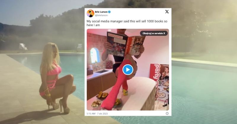 Fragment teledysku Nicki Minaj i filmu Brie Larson na platformie X