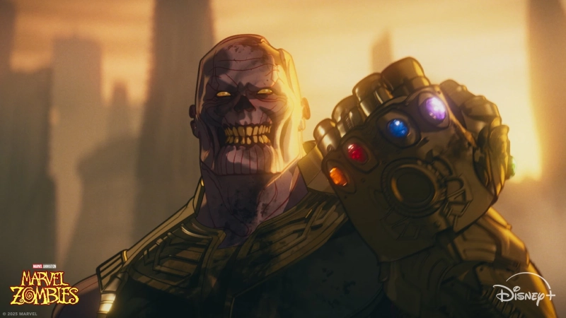 Marvel Zombies - oficjalny kadr z serialu animowanego tylko dla dorosłych. Fikcyjna historia walki superbohaterów ze świata Marvela z zombie - są to więc nieprawdziwe postacie żywych trupów lub nieumarłych istot. Brak promowania przemocy - fikcja.
