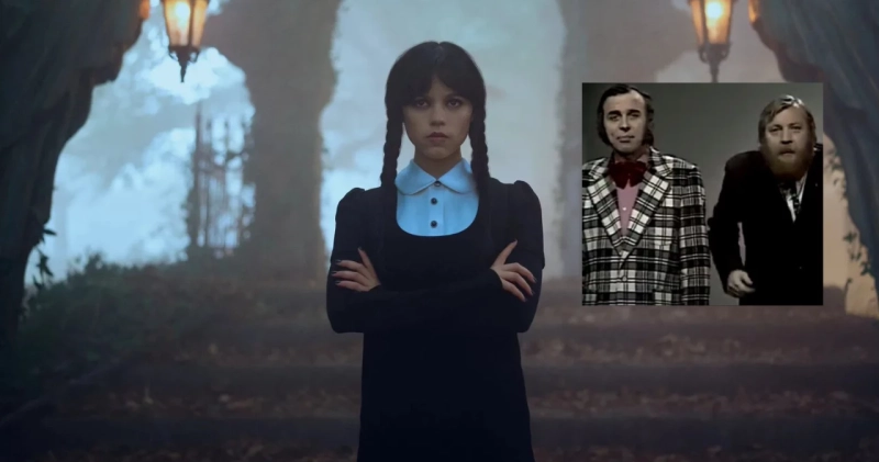 Zdjęcie promujące serial Wednesday i fragment teledysku Jozin z Bazin
