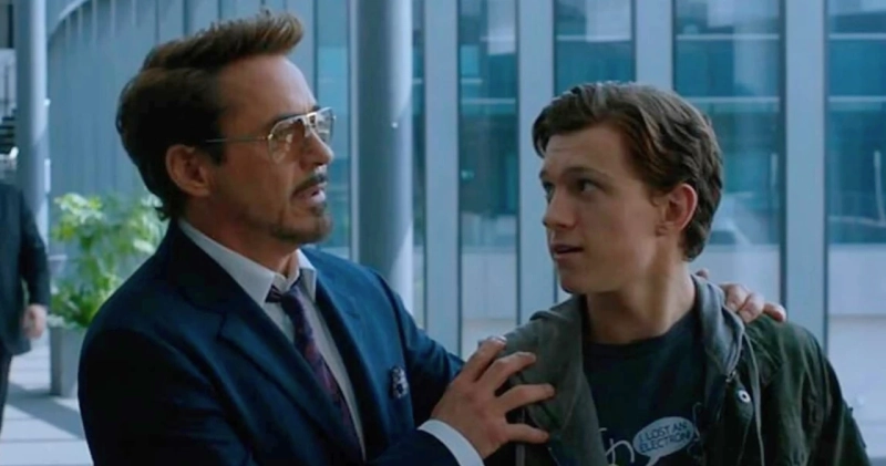 Tom Holland i Robert Downey Jr. na planie filmowym
