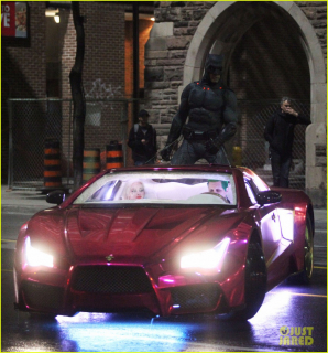 Margot Robbie, Jared Leto and Ben Affleck seen filming on set of Suicide Squad in Toronto