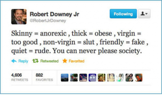 Robert Downey Jr. tweet China society