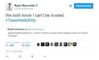 Ryan Reynolds - wpis z Twittera