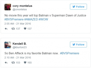 Batman v Siuperman: Świt sprawiedliwości - krótka recenzja z Twittera