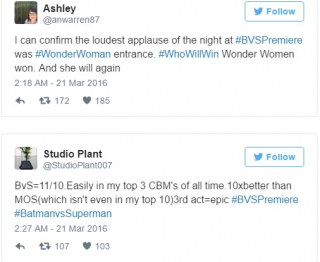 Batman v Siuperman: Świt sprawiedliwości - krótka recenzja z Twittera