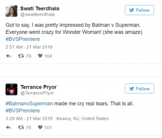 Batman v Siuperman: Świt sprawiedliwości - krótka recenzja z Twittera