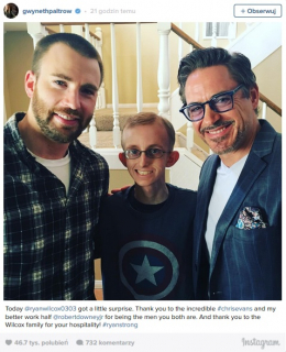 Chris Evans i Robert Downey Jr. odwiedzają ciężko chorego fana