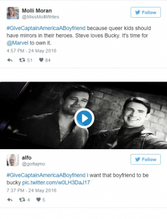 Kapitan Ameryka potrzebuje chłopaka - wpis z Twittera