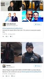 Kapitan Ameryka potrzebuje chłopaka - wpis z Twittera