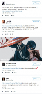 Kapitan Ameryka potrzebuje chłopaka - wpis z Twittera