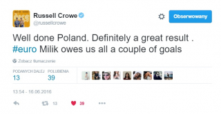Russell Crowe - Twitter EURO 2016