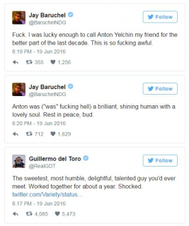 Anton Yelchin - reakcje po śmierci