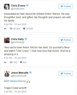 Anton Yelchin - reakcje po śmierci