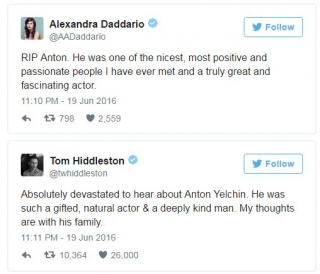 Anton Yelchin - reakcje po śmierci