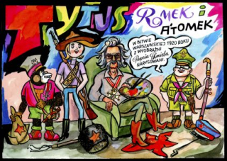 Tytus Romek i A'Tomek w Bitwie Warszawskiej 1920 roku z wyobraźni Papcia Chmiela narysowani - okładka
