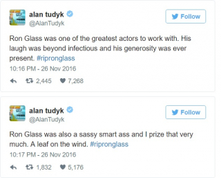 Alan Tudyk o Ronie Glassie - zdjęcie z Twittera