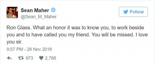 Sean Maher o Ronie Glassie - zdjęcie z Twittera