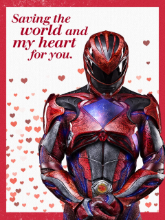 Power Rangers - karta walentynkowa