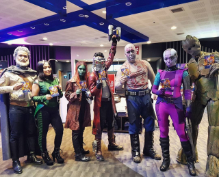Grupa cosplayerów na Strażnikach Galaktyki vol. 2