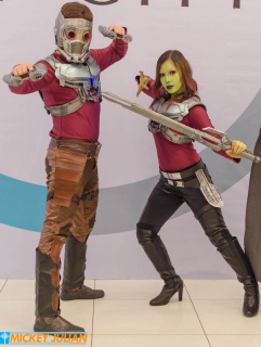 Grupa cosplayerów na Strażnikach Galaktyki vol. 2